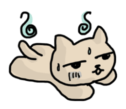 lazy cat in japan sticker #4974578