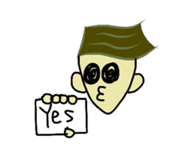 face and one words sticker #4975808