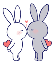 Lovey-dovey rabbit (English) sticker #4976015