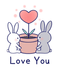 Lovey-dovey rabbit (English) sticker #4976045