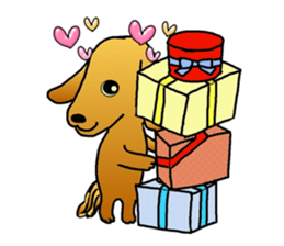 Sticker of the pet which gives a present sticker #4976212
