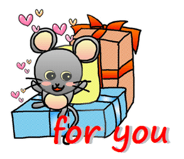 Sticker of the pet which gives a present sticker #4976218