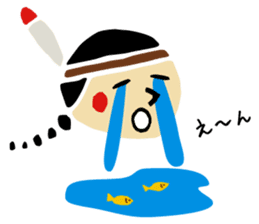 Native American and his fellows sticker #4976487