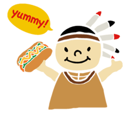 Native American and his fellows sticker #4976501