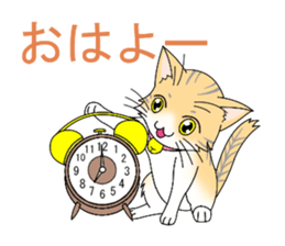 Daily tiger pattern of cat and family sticker #4985918