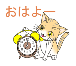 Daily tiger pattern of cat and family sticker #4985918