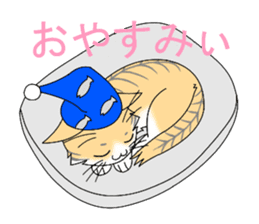 Daily tiger pattern of cat and family sticker #4985921