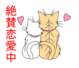 Daily tiger pattern of cat and family sticker #4985947