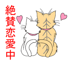 Daily tiger pattern of cat and family sticker #4985947