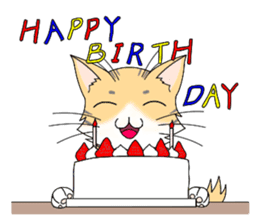 Daily tiger pattern of cat and family sticker #4985955