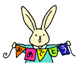a little cute rabbit and his friends sticker #4989678