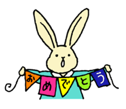 a little cute rabbit and his friends sticker #4989678