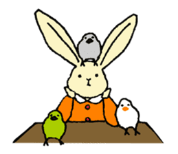 a little cute rabbit and his friends sticker #4989696