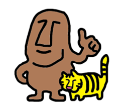 Moai-Face "Brown" sticker #4990047