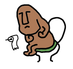 Moai-Face "Brown" sticker #4990060