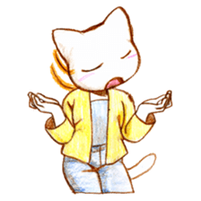 Colored pencil cat sticker #4990418