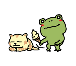 Frog and Cat sticker #4990577