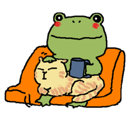 Frog and Cat sticker #4990581