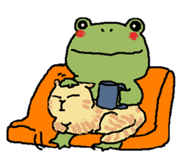 Frog and Cat sticker #4990581