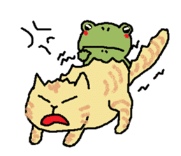 Frog and Cat sticker #4990589