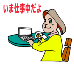 A rabbit is advising to her colleague. sticker #4991879