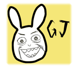 Bunny emoticons and faces sticker #4994102