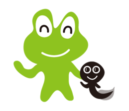 Daily life of a frog and tadpole sticker #4994198