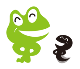 Daily life of a frog and tadpole sticker #4994199