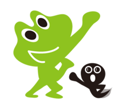 Daily life of a frog and tadpole sticker #4994201