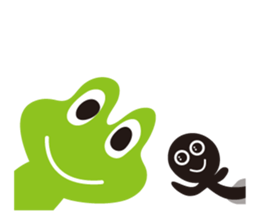 Daily life of a frog and tadpole sticker #4994204