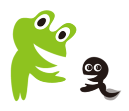 Daily life of a frog and tadpole sticker #4994205