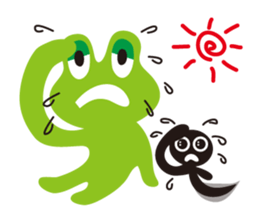 Daily life of a frog and tadpole sticker #4994212