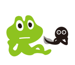 Daily life of a frog and tadpole sticker #4994213