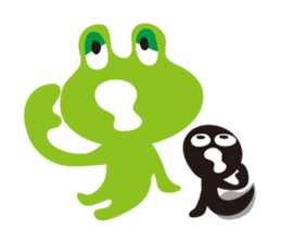 Daily life of a frog and tadpole sticker #4994215