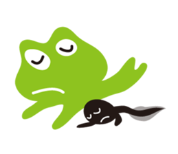Daily life of a frog and tadpole sticker #4994217