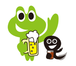 Daily life of a frog and tadpole sticker #4994219