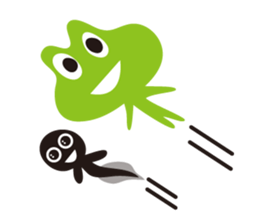 Daily life of a frog and tadpole sticker #4994220