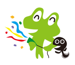 Daily life of a frog and tadpole sticker #4994223