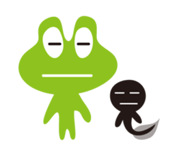Daily life of a frog and tadpole sticker #4994224