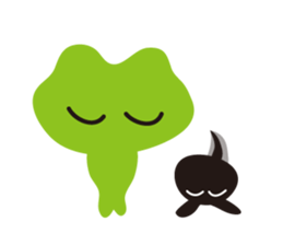 Daily life of a frog and tadpole sticker #4994225
