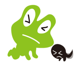 Daily life of a frog and tadpole sticker #4994227