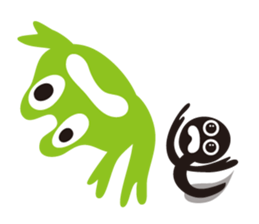 Daily life of a frog and tadpole sticker #4994229
