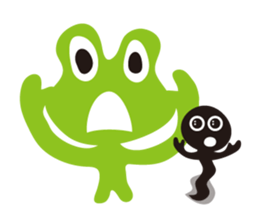 Daily life of a frog and tadpole sticker #4994230