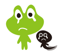 Daily life of a frog and tadpole sticker #4994232