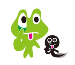 Daily life of a frog and tadpole sticker #4994233