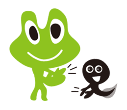 Daily life of a frog and tadpole sticker #4994234