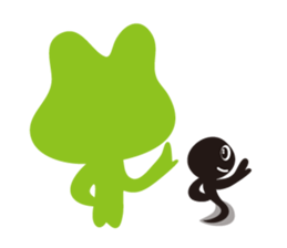 Daily life of a frog and tadpole sticker #4994235