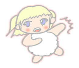 cute girl sheep-chan Of amaze experience sticker #4995542