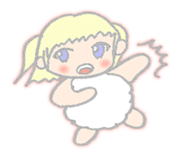 cute girl sheep-chan Of amaze experience sticker #4995542