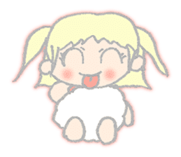 cute girl sheep-chan Of amaze experience sticker #4995545